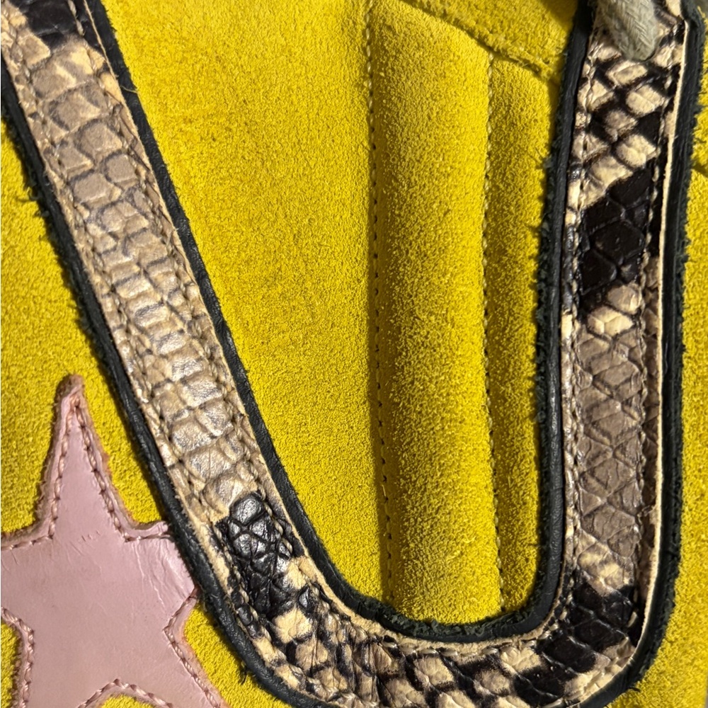 ⭐️⭐️⭐️ GOLDEN GOOSE - Yellow Hi-Top Sneakers  // sz 7.5 women - org $625 - Picture 5 of 6